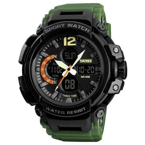 Чоловічий годинник Skmei 1343 Black-Militari Wristband фото 1