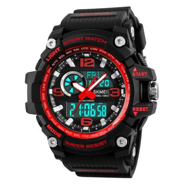 Чоловічий годинник Skmei 1283 Black-Red фото 1