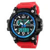 Чоловічий годинник Skmei 1283 Black-Blue-Red Wristband фото 2