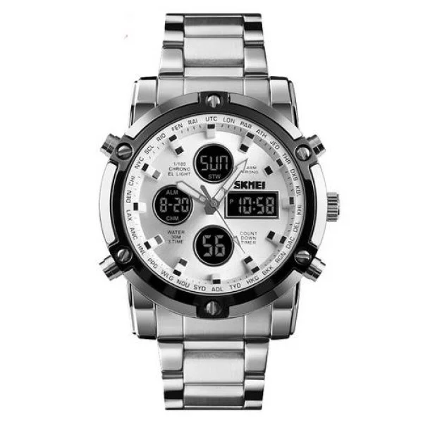 Чоловічий годинник Skmei 1389SI Silver-Black-Silver фото 1