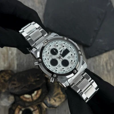 Чоловічий годинник Skmei 1389SI Silver-Black-Silver