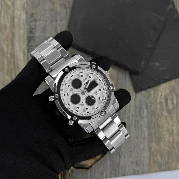 Чоловічий годинник Skmei 1389SI Silver-Black-Silver фото 5