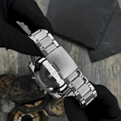 Чоловічий годинник Skmei 1389SI Silver-Black-Silver
