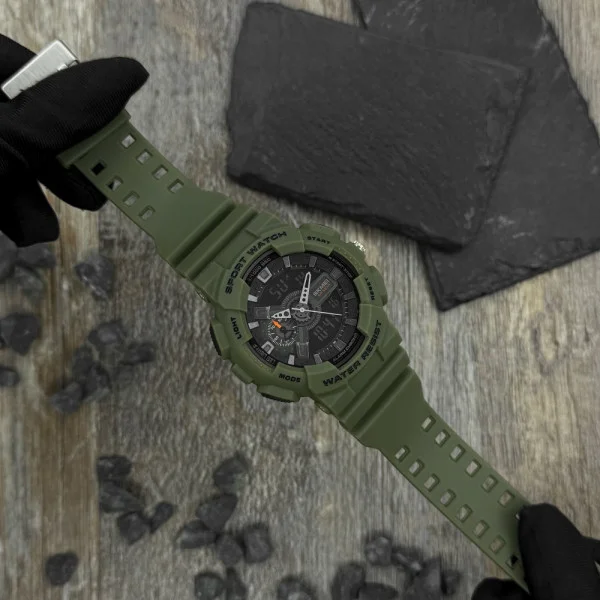 Чоловічий годинник Skmei 1688AG Army Green. фото 9