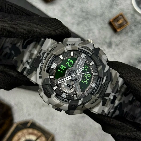Чоловічий годинник Skmei 1688CMGY Camo Gray. фото 8