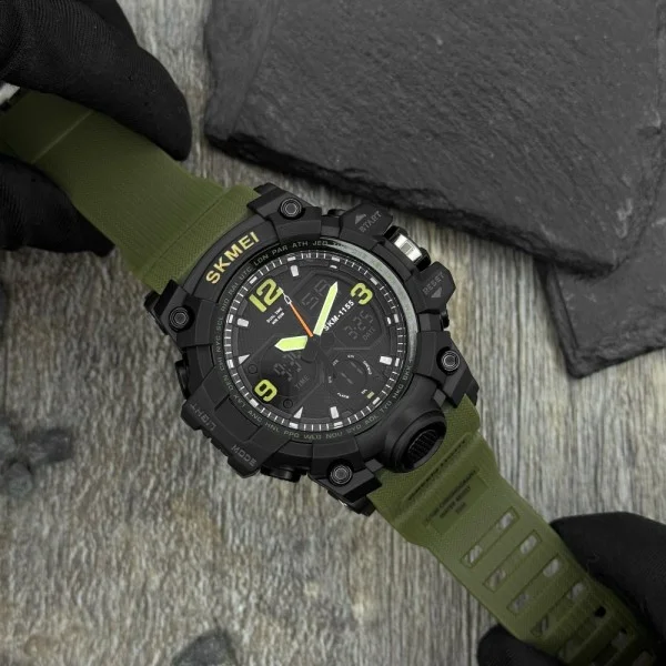 Чоловічий годинник Skmei 1155 Black-Military фото 6