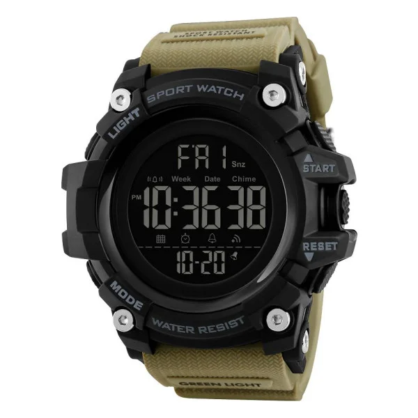 Чоловічий годинник Skmei 1384 Black-Khaki Wrisband фото 1