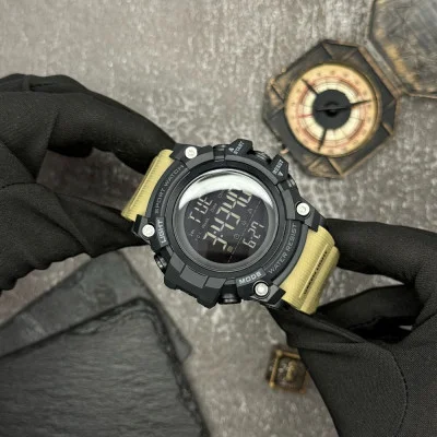 Чоловічий годинник Skmei 1384 Black-Khaki Wrisband
