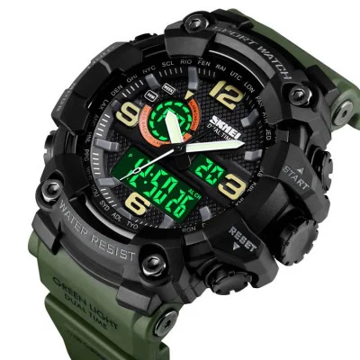 Чоловічий годинник Skmei 1520AG Black-Military Wristband.