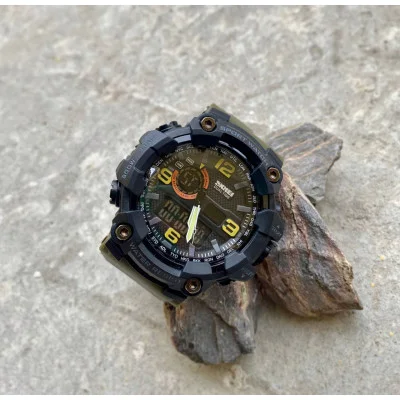 Чоловічий годинник Skmei 1520AG Black-Military Wristband.