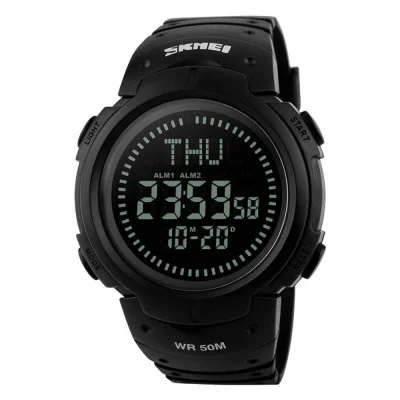 Чоловічий годинник Skmei 1231BK All Black Smart Watch + Compass