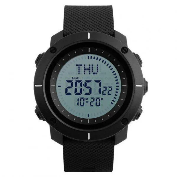 Чоловічий годинник Skmei 1216BK Black + Compass фото 1