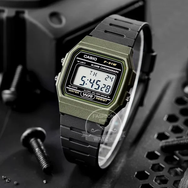 Мужские часы Casio F-91WM-3A фото 6