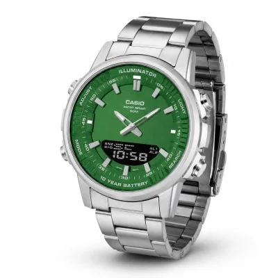 Мужские часы Casio AMW-880D-3A стальные, водонепроницаемые, Япония.