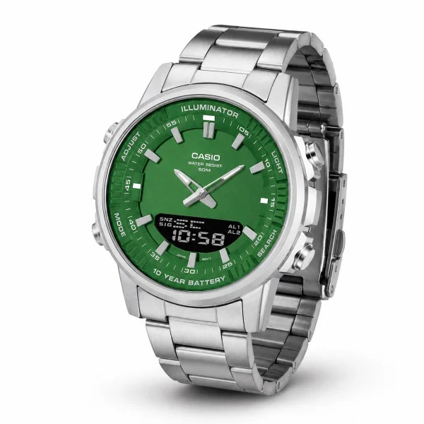 Мужские часы Casio AMW-880D-3A стальные, водонепроницаемые, Япония. фото 1