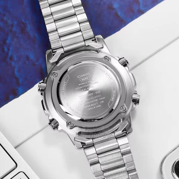 Мужские часы Casio AMW-880D-3A стальные, водонепроницаемые, Япония. фото 7