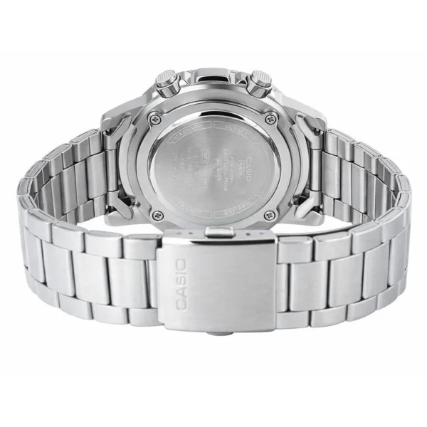 Классические Мужские часы Casio AMW-880D-2A1 стальные, водонепроницаемые, Япония. фото 5