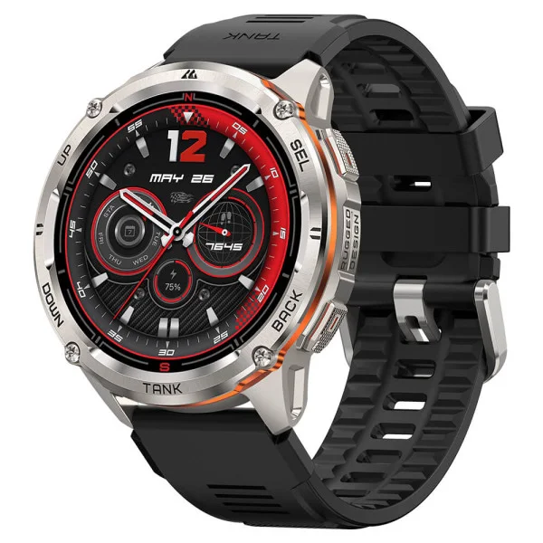 Тактические Умные Часы с Компасом Kospet TANK T3 ULTRA 2 Silver + GPS, Спортивные Режимы, Водозащита, Звонки фото 1