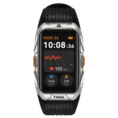 Тактические Умные Часы с Компасом Kospet TANK X2 ULTRA Silver + GPS, Спортивные Режимы, Водозащита, Звонки