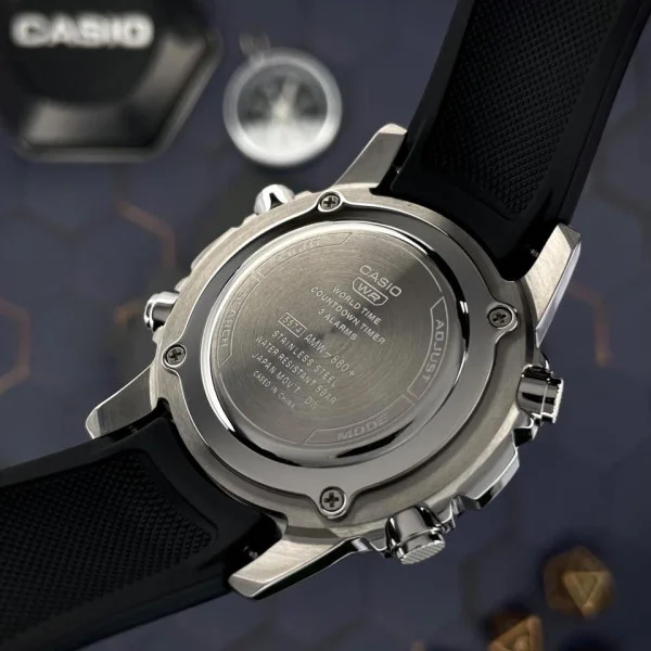 Класичний Чоловічий годинник Casio AMW-880-1A стальний, водонепроникний, Японія фото 5
