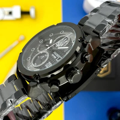 Чоловічий годинник Awarder 016 Тризуб срібло Black-Black Steel