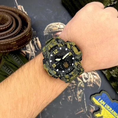 Мужские часы Awarder 003 Трезубец золото Army Green