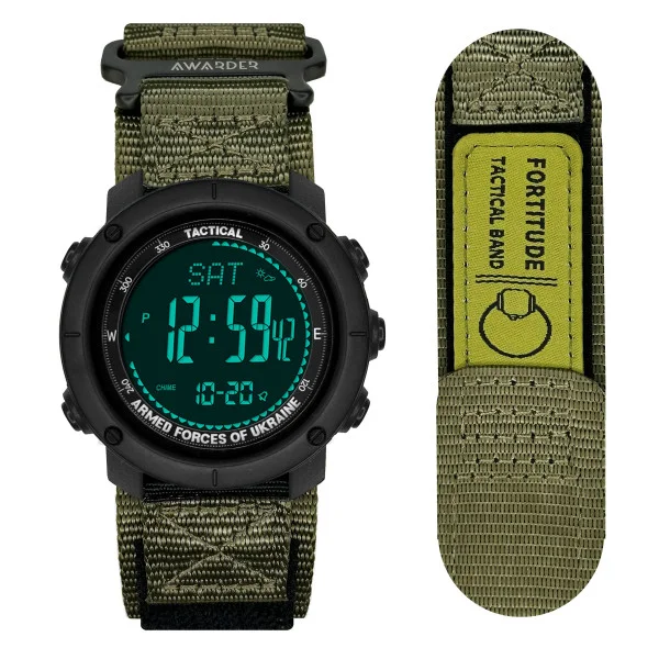 Чоловічий годинник Awarder 036 Nylon Black-Army Green фото 1