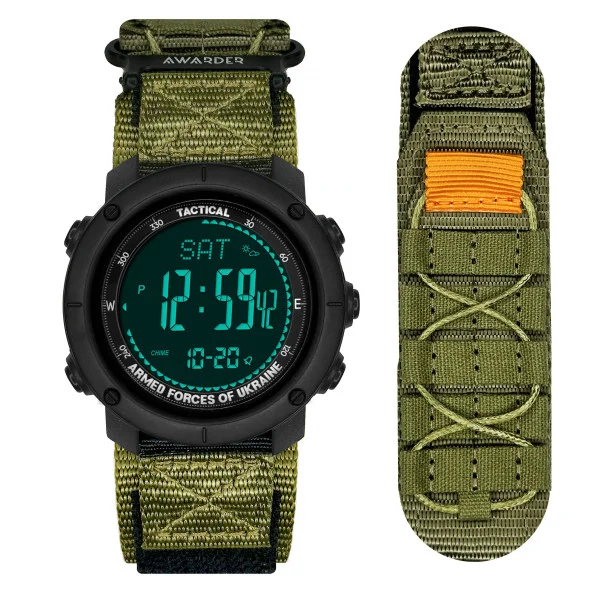 Чоловічий годинник Awarder 036 Nylon Tactic Black-Army Green фото 1