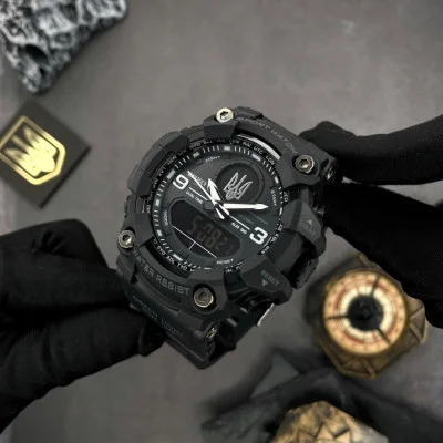 Мужские часы Awarder 001 Трезубец серебро Black