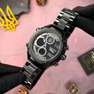 Мужские часы Awarder 017 Трезубец золото All Black