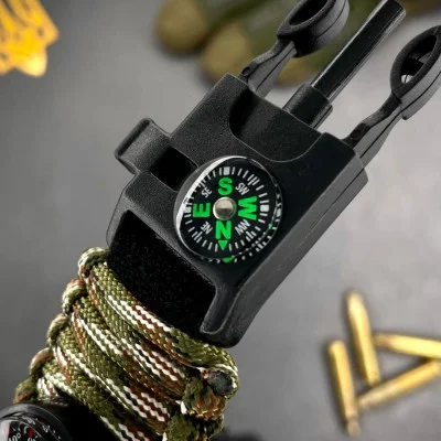 Чоловічий годинник Awarder 005 Тризуб золото Camo Green Паракордовий ремінець Camo Green