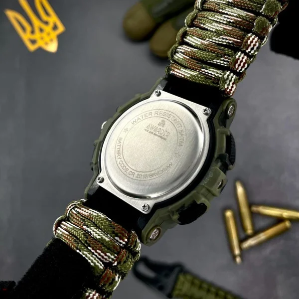 Мужские часы Awarder 005 Трезубец золото Camo Green Паракордовый ремешок Camo Green фото 8