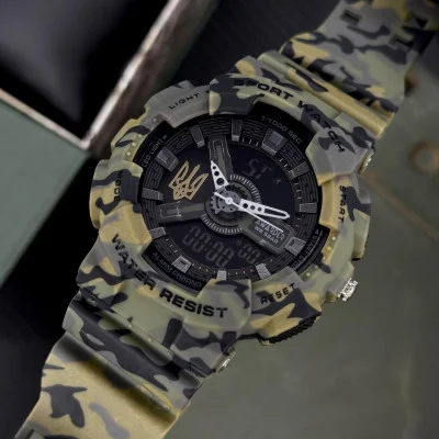 Мужские часы Awarder 005 Трезубец золото Camo Green