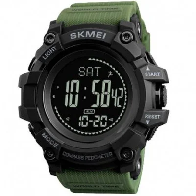 Чоловічий годинник Skmei 1356AG Army Green + Compass