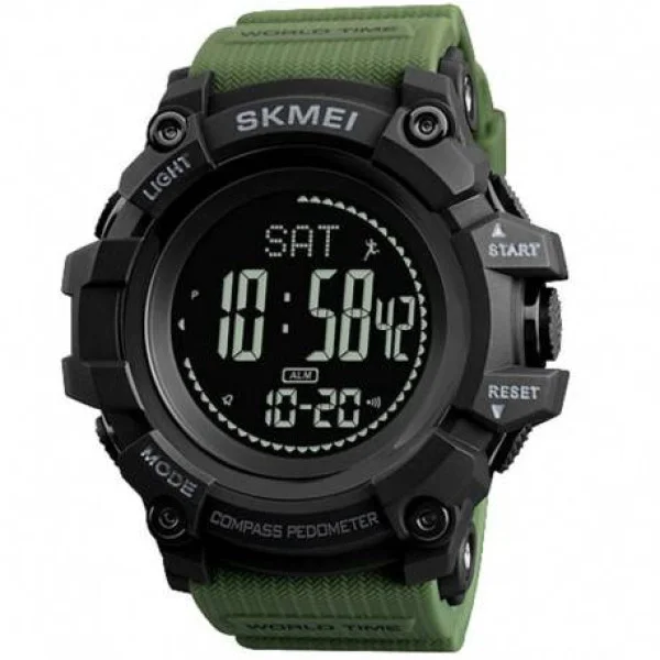 Мужские часы Skmei 1356AG Army Green + Compass фото 1