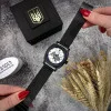 Чоловічий годинник Awarder 021-3D  Де би не був Black-White Mesh фото 9