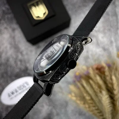 Мужские часы Awarder 021-3D  Где бы ни был Black-White Mesh