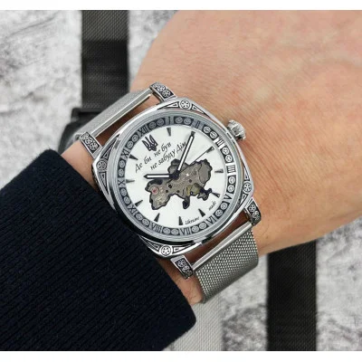 Чоловічий годинник Awarder 021-3D  Де би не був Silver-White Mesh