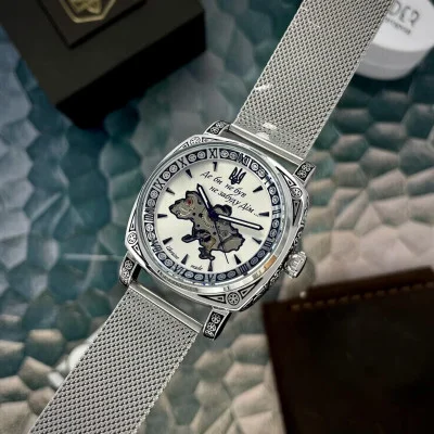 Чоловічий годинник Awarder 021-3D  Де би не був Silver-White Mesh