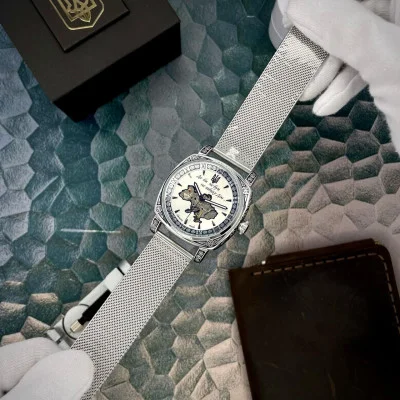 Чоловічий годинник Awarder 021-3D  Де би не був Silver-White Mesh