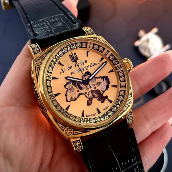 Чоловічий годинник Awarder 021-3D  Де би не був Gold-Black фото 6