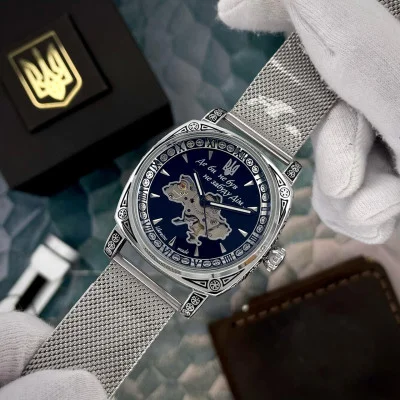 Чоловічий годинник Awarder 021-3D  Де би не був Silver-Black Mesh