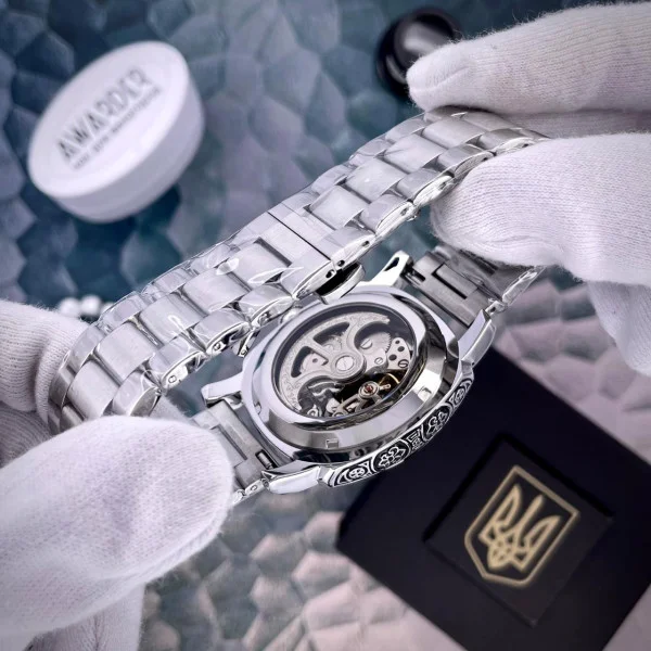 Чоловічий годинник Awarder 021-3D  Де би не був Silver-Black Steel фото 7