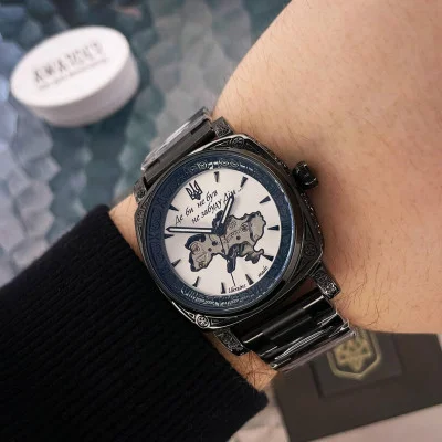 Мужские часы Awarder 021-3D  Где бы ни был Black-White Mesh