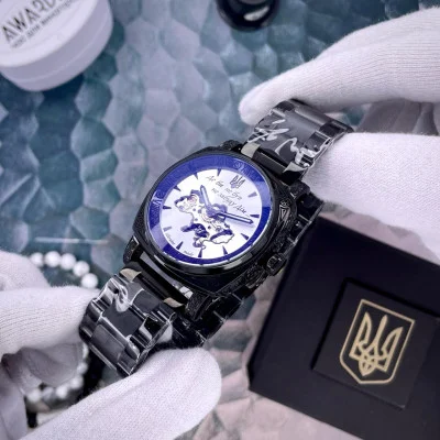 Мужские часы Awarder 021-3D  Где бы ни был Black-White Mesh