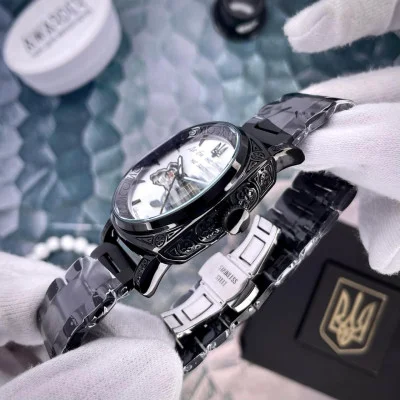 Мужские часы Awarder 021-3D  Где бы ни был Black-White Mesh
