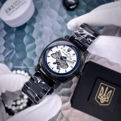 Чоловічий годинник Awarder 021-3D  Де би не був Black-White Mesh