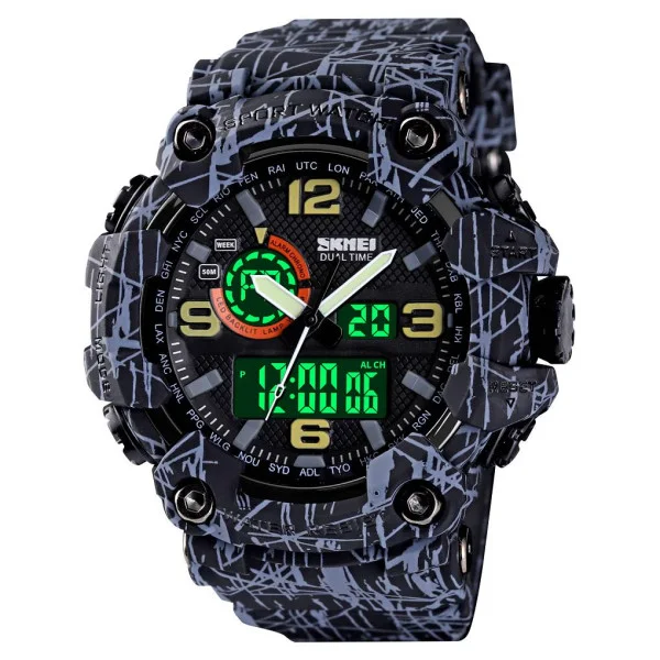 Чоловічий годинник Skmei 1520GYBK gray black. фото 3