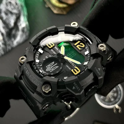 Чоловічий годинник Awarder 003 Тризуб срібло Black