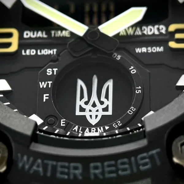 Чоловічий годинник Awarder 003 Тризуб срібло Black фото 10
